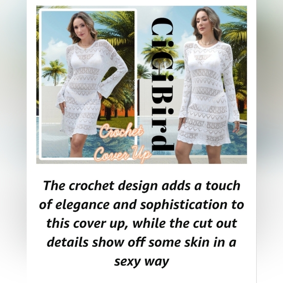 CiCiBird Swimsuit Crochet Cover Up #1037 - Picture 9 of 11